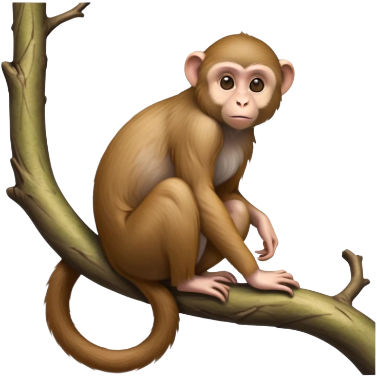 cinematic-Macaques-realistic-full-body-sitting-emoji,-slim-agile-frame-poised-on-a-branch,-long-tail-curled-slightly,-head-tilted-dramatically,-warm-brown-fur-soft-and-fluffy,-bright-playful-eyes-exuding-mischief,-simplified-yet-realistic-focused-features,-highly-detailed,-glowing-with-an-almost-sarcastic-glow emoji