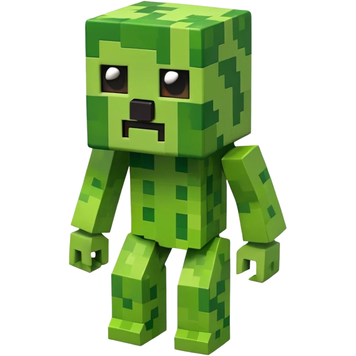 Minecraft creeper creature with sinister crooked looking and is creepy emoji