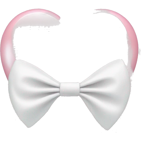 Pastel pink heart with white bow emoji