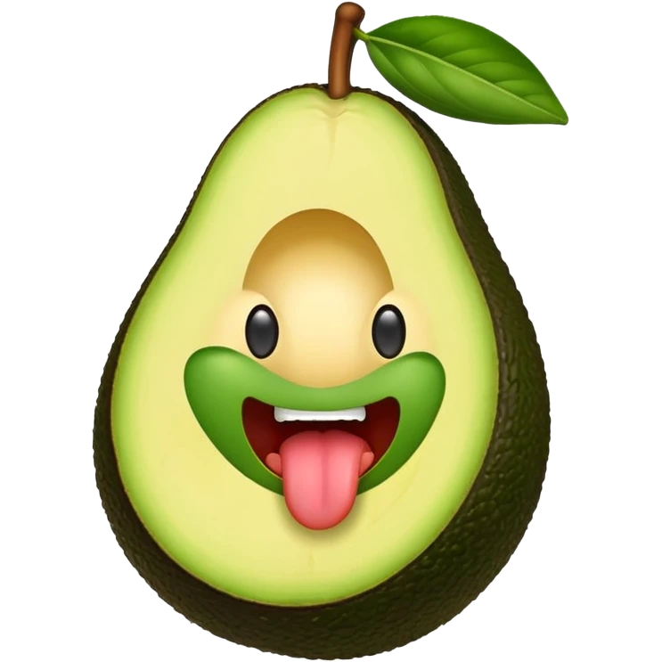 avocado with its tongue sticking out emoji
