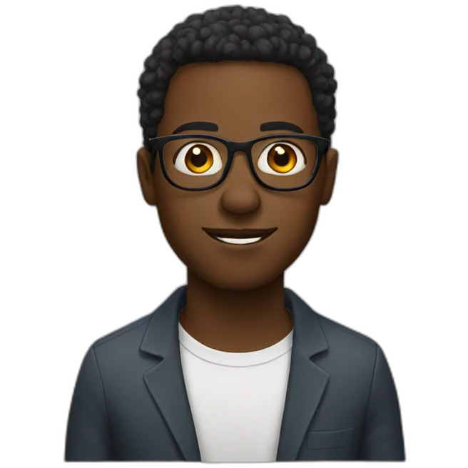 Black person with glasses emoji