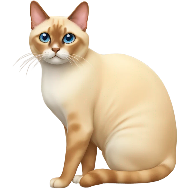 fat flame point Siamese cat ￼ emoji