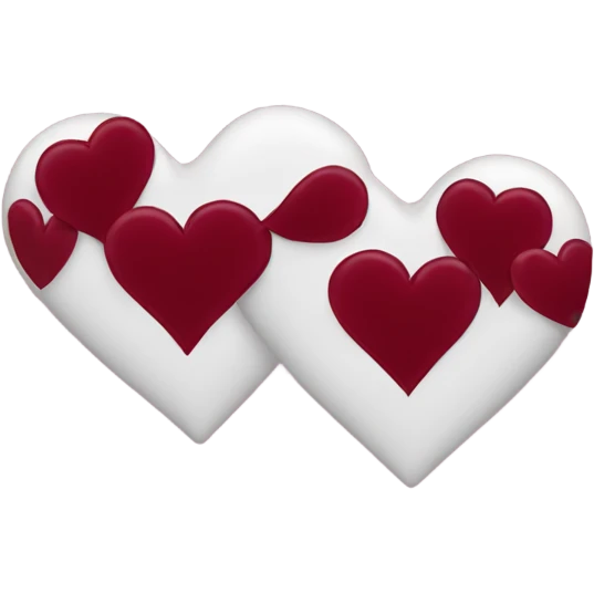 three burgundy hearts emoji