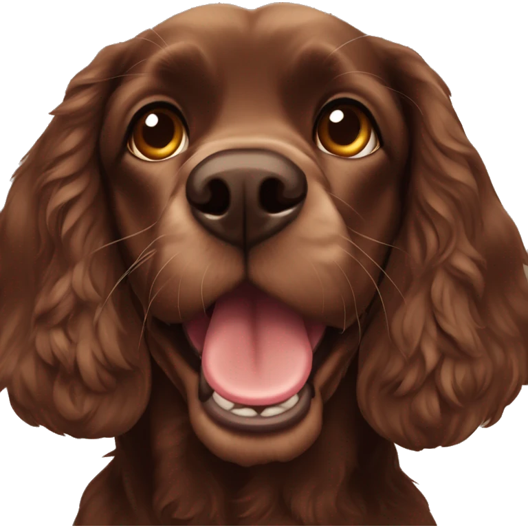 Dark brown cocker spaniel  Little play with 🥎  emoji