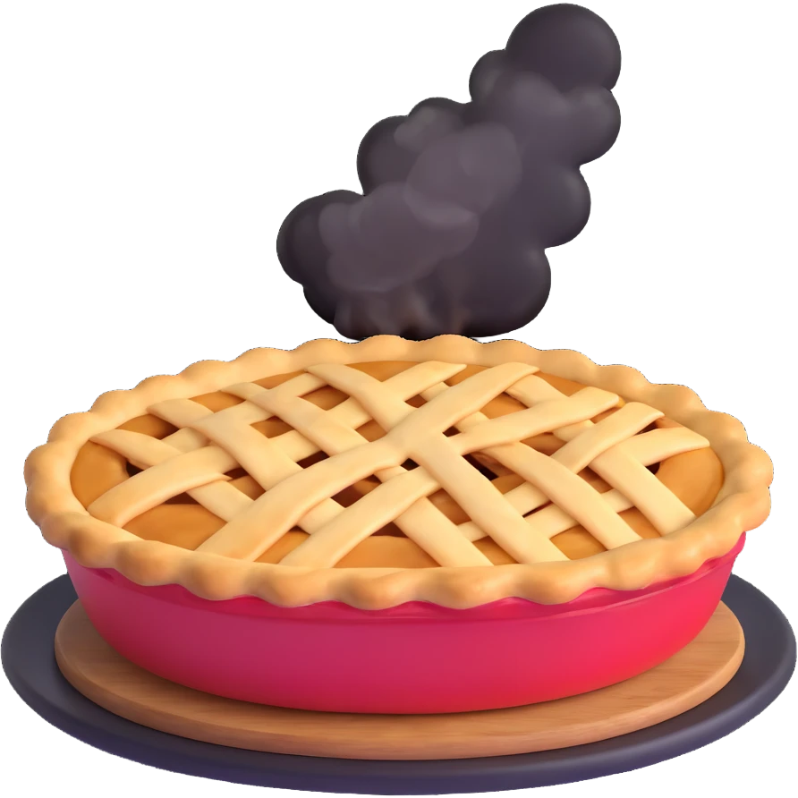steaming apple pie with cinnamon emoji