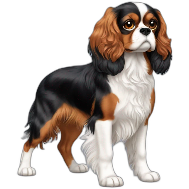 dog Cavalier King Charles Spaniel full height emoji