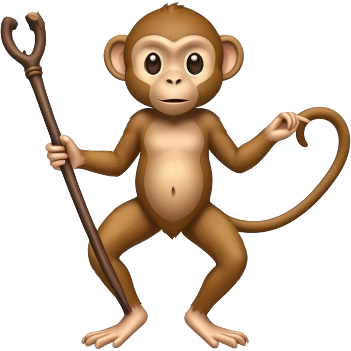 Monkey with a stick between his legs emoji