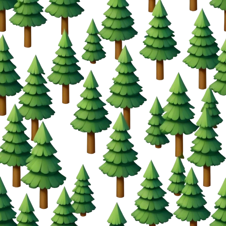 small grove isometric pine trees emoji