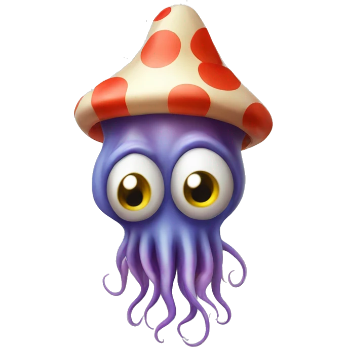 A sad clown squid emoji