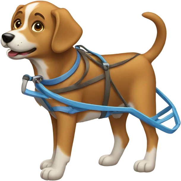 Dog pulling sled emoji