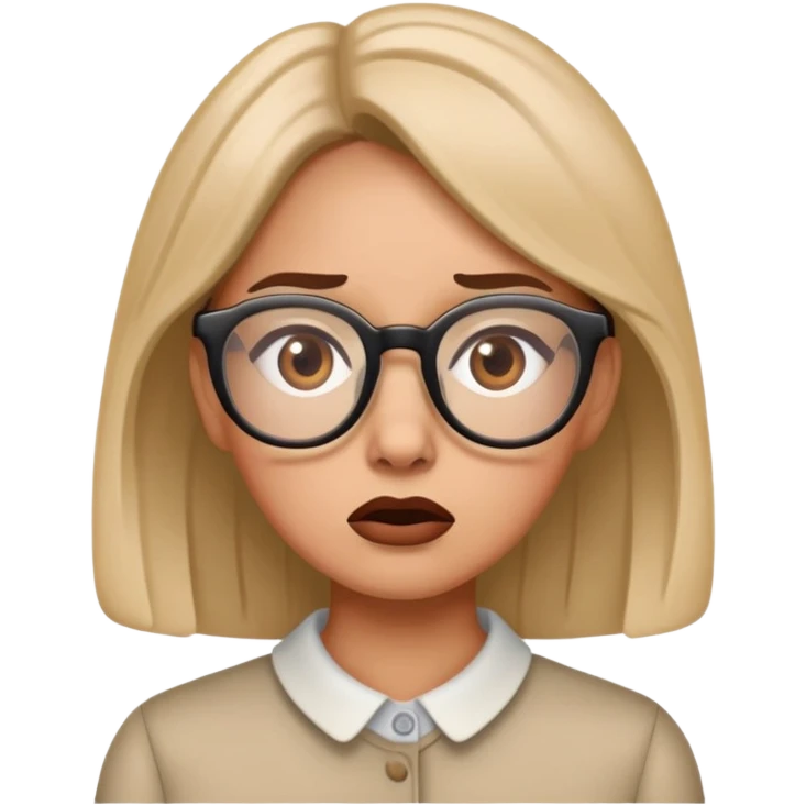 Femsle with glasses confused  emoji