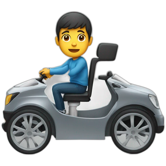 boy on wheelchair in a car emoji