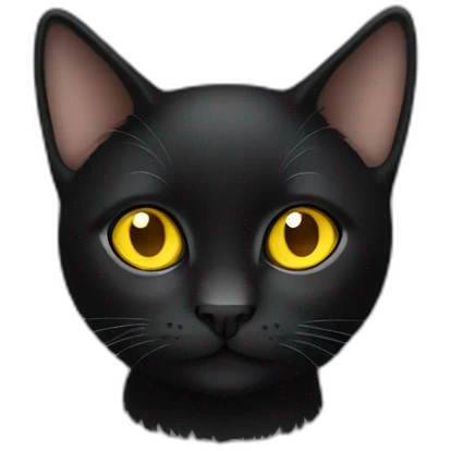 Full Black cat with yellow eyes emoji