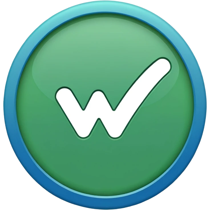 Green tick in blue colour emoji