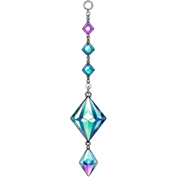 Hanging chained suncatcher with crystal gemstones  emoji