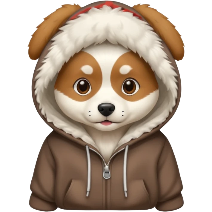 Dog wearing a hoodie emoji