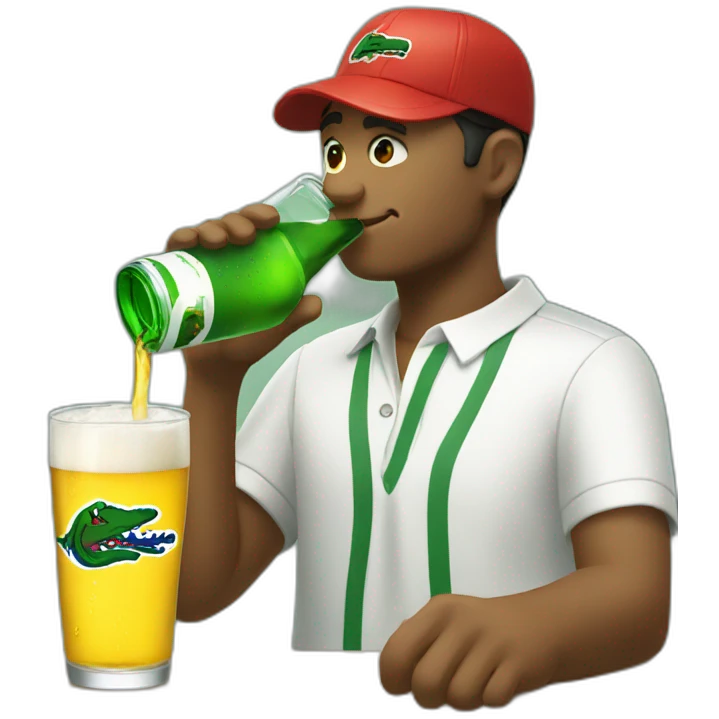 Drinking and using lacoste emoji