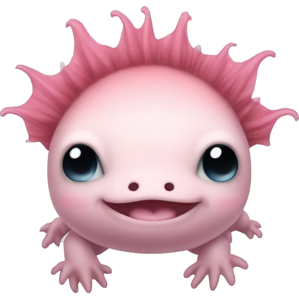 an axolotl with  curly hair emoji