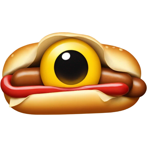 Looking eye emoji but hotdog themed emoji