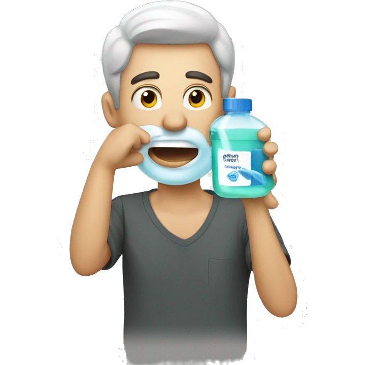 a man using mouthwash emoji