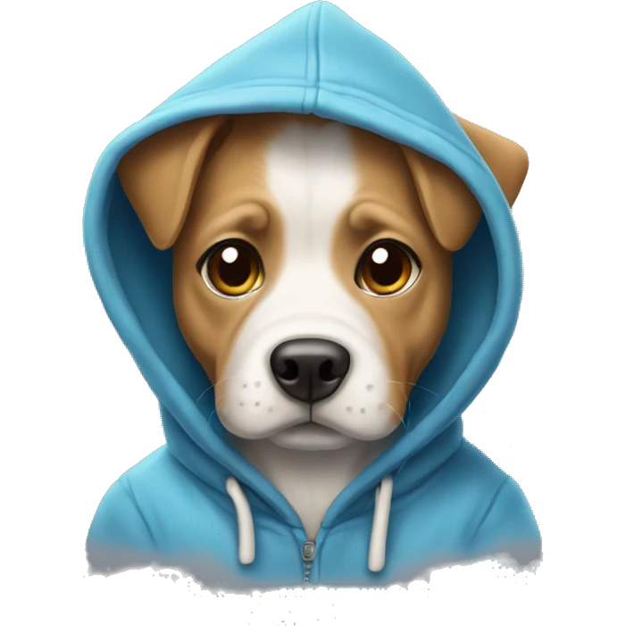 maltés dog wearing a hoodie emoji