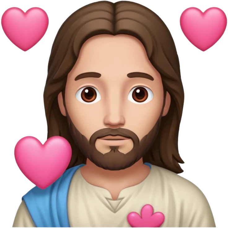 jesus con un corazón rosa emoji