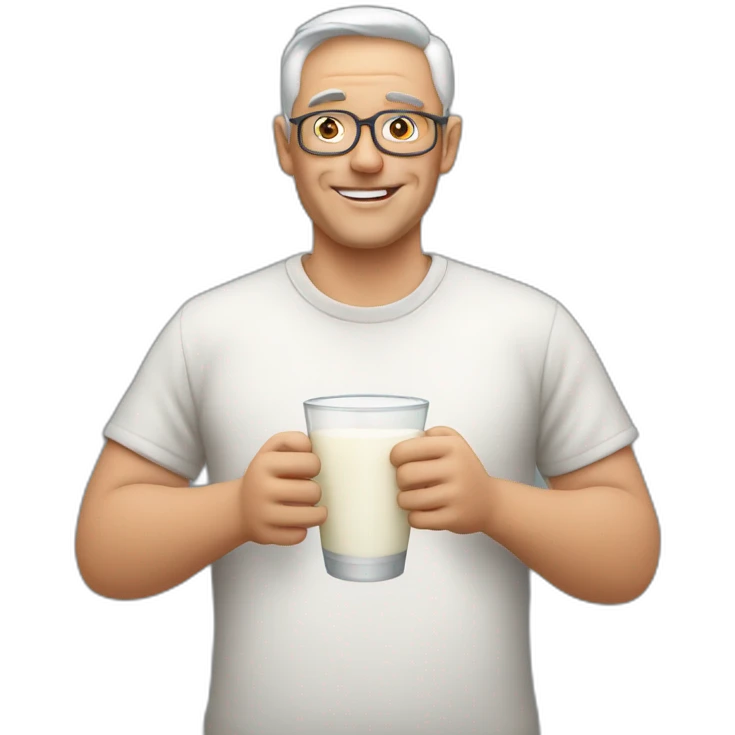 My dad with milk emoji