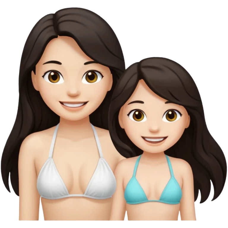girl with dark long hair with 👙 emoji