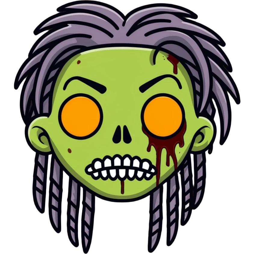 Zombie emoji but with dreads  emoji