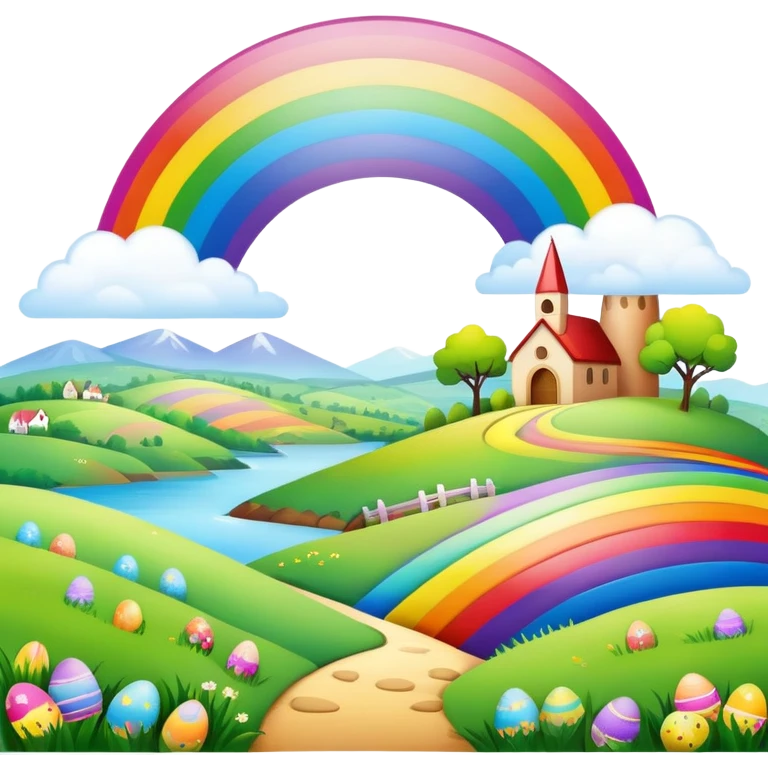 rainbow easter landscape  emoji