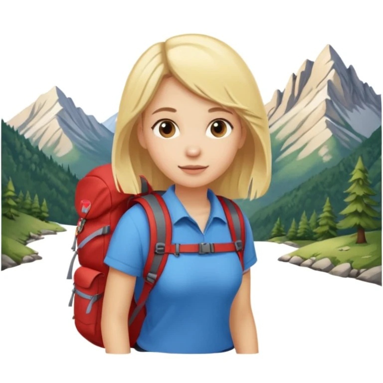 girl back packing mountains background  emoji