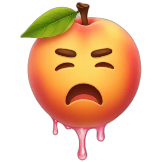 sweating peach emoji