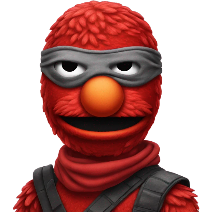 Elmo with a ninja mask emoji