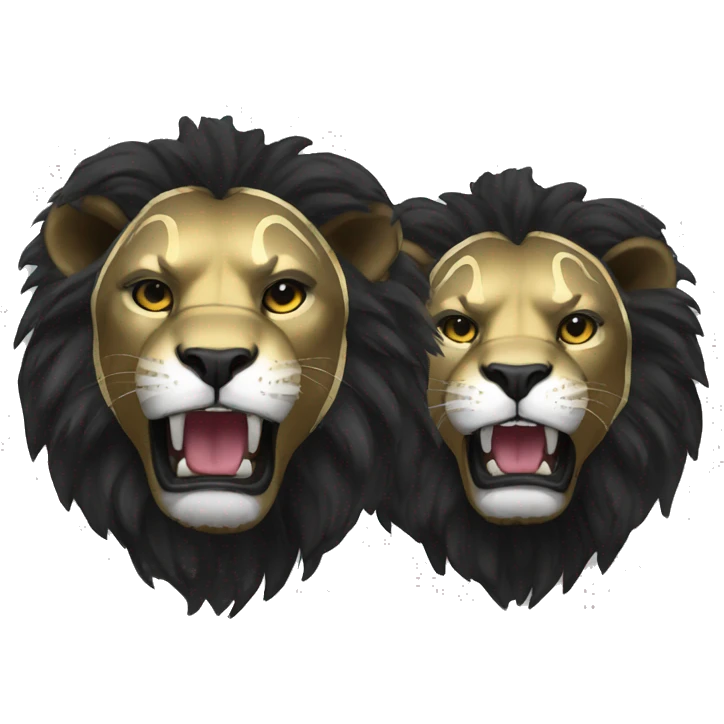 Black lion as lucha libre wrestler emoji