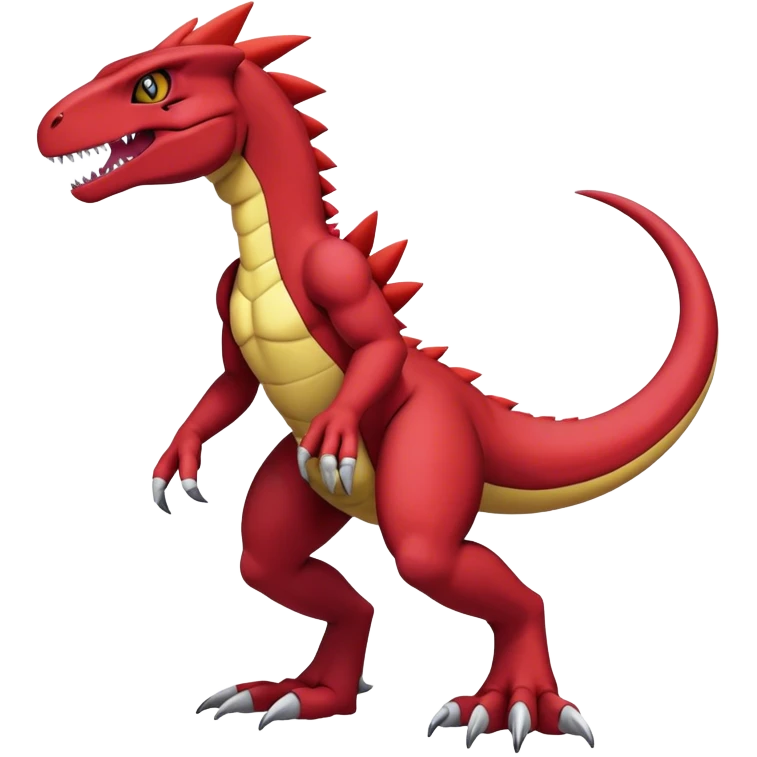  Cool Edgy Maroon Guilmon-Charmeleon-Digimon-Fakemon-Velociraptor full body emoji
