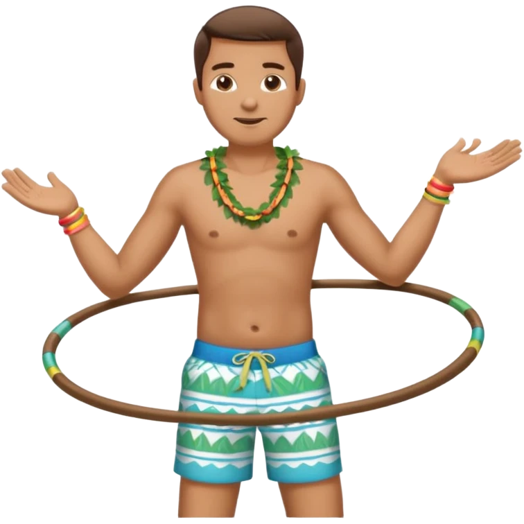 man Hula hoopin hands on hip emoji