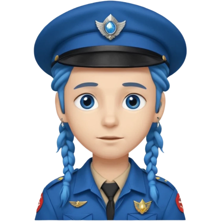 very handsome boy big blue eyes, scout boy with, blue dreadlocks, and big earrings and scouts hat emoji
