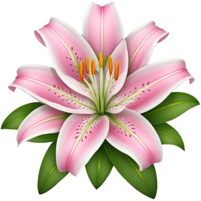 lilies pink & white flower emoji