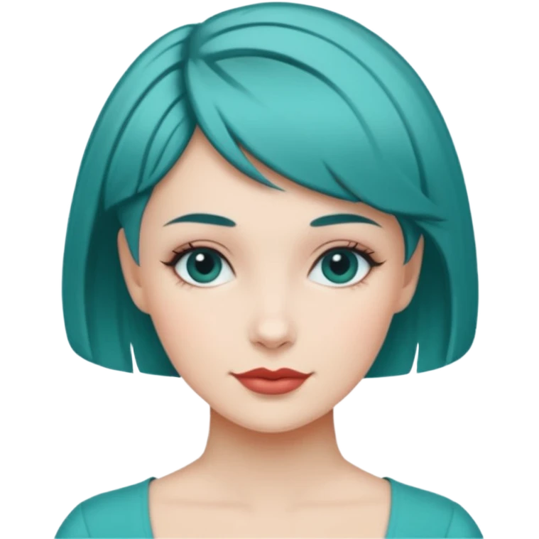 Teal hugs short hair women with Belles wording emoji