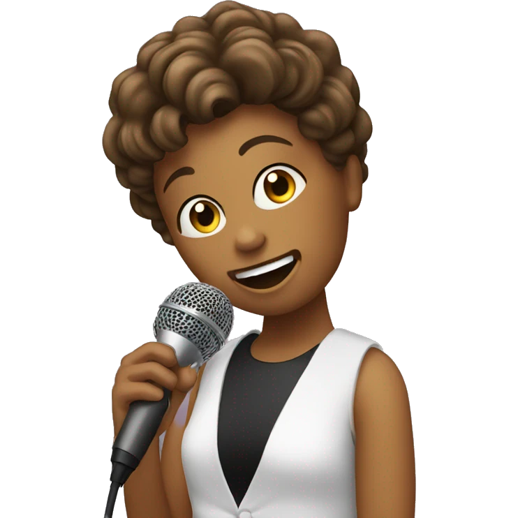 singer with microphone singing emoji