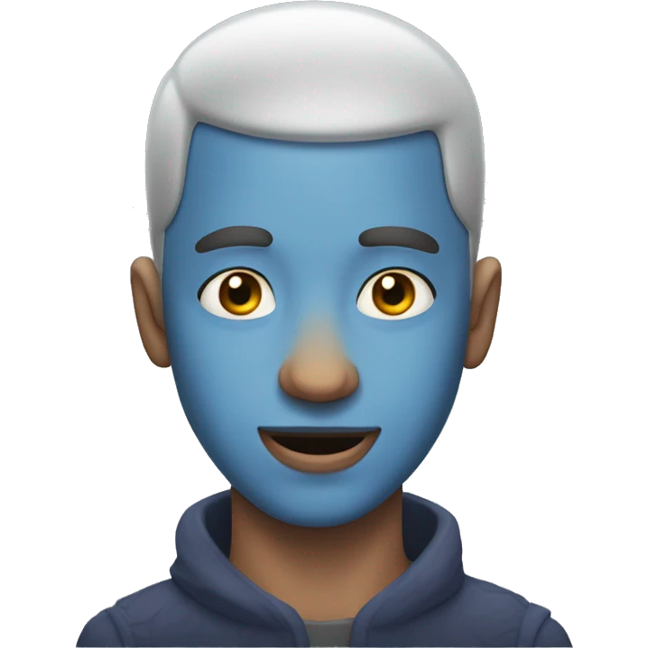 Man no Hair blue skin drooling and a Crown emoji