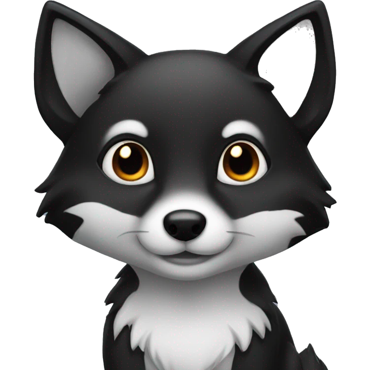 cute black fox  emoji