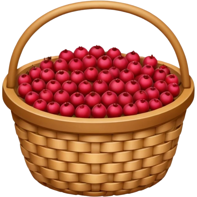 wicker basket with cranberries  emoji