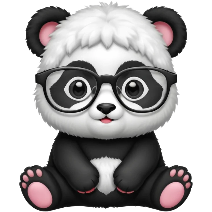 baby Panda with glass emoji