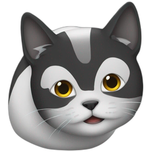 Chat noire et blanc et gris emoji