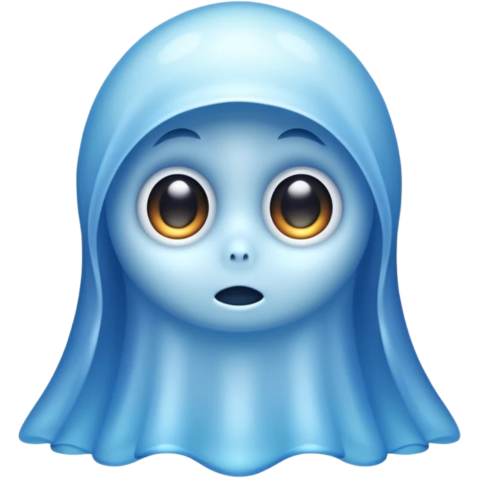 cute blue ghost with big eyes emoji