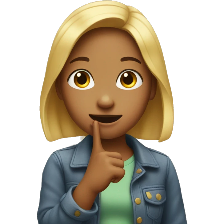 Girl crossing her fingers emoji