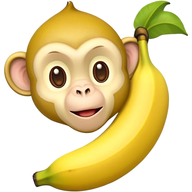 a banana with monkey face emoji