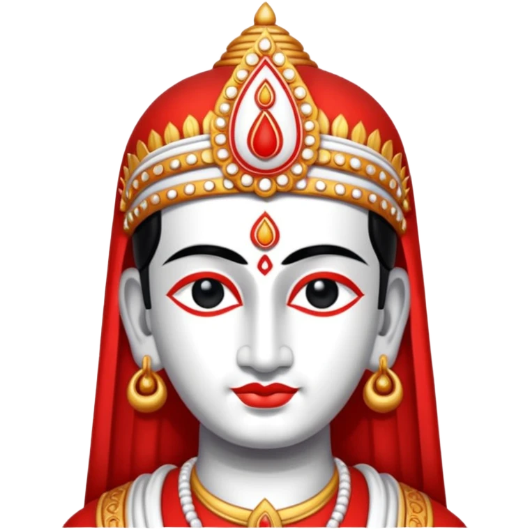 Create lord Venkateshwara tilak emoji , it should be in red and white in colour, i.e, left and right lines are in white colour and between left and right lines there is a red colour line emoji