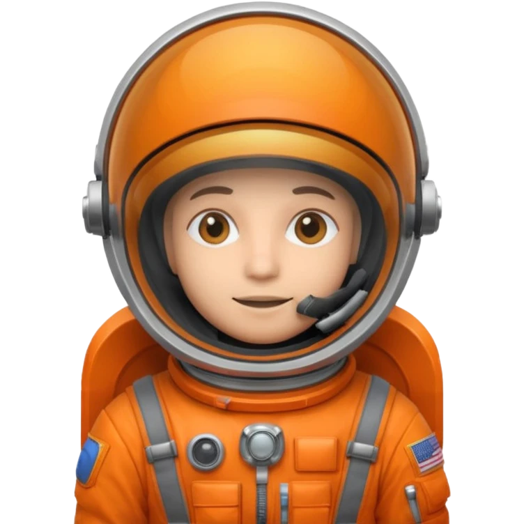 Engineer in an orange astronaut suit emoji